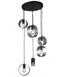 Vencha Lighting-Galaxy-6 Light Pendant Black & Gold